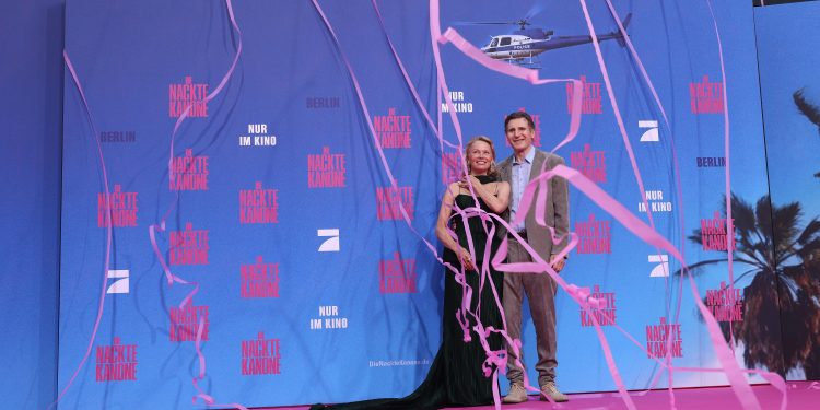 DIE NACKTE KANONE feiert Deutschlandpremiere in Berlin: Liam Neeson & Pamela Anderson bringen die Kultkomödie zurück auf die große Leinwand (C)Gerald Matzka/Getty Images for Paramount Pictures