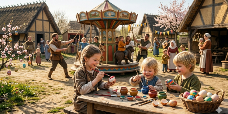 Ostern im Mittelalter: Familienfest im Museumsdorf DĂŒppel 2026 (C)BerlinMagazine.de AI