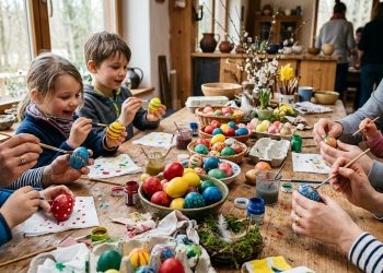 Ostereier bemalen Ökowerk Berlin 2026 Credit BerlinMagzine.de AI