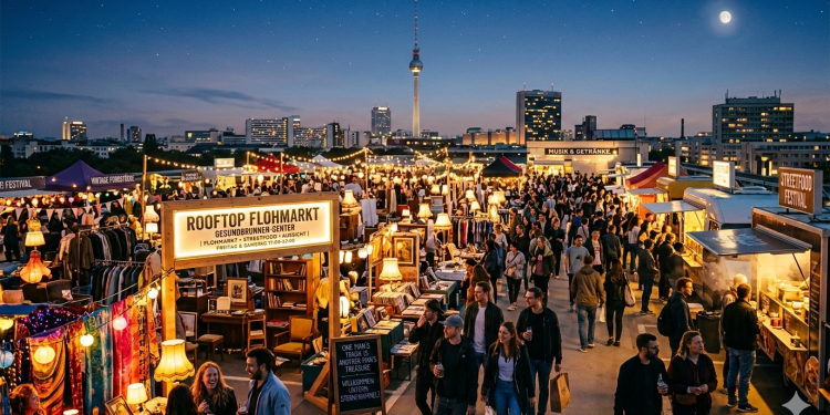 Flohmarkt-Zauber über den Dächern Berlins: Das Rooftop-Festival im Gesundbrunnen-Center (C)BerlinMagazine.de AI