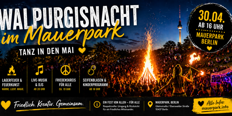 Walpurgisnacht im Mauerpark 2026: Berlins friedvollster Tanz in den Mai (C)BerlinMagazine.de