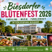 Biesdorfer Blütenfest 2026 im Schlosspark Biesdorf mit Schloss, Frühlingsblüten, Musik, Marktständen und Familienprogramm.
