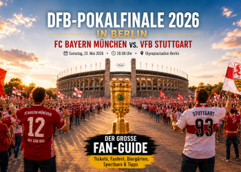 DFB-Pokalfinale 2026 in Berlin mit Olympiastadion Fans Biergärten Public Viewing und Sportbars