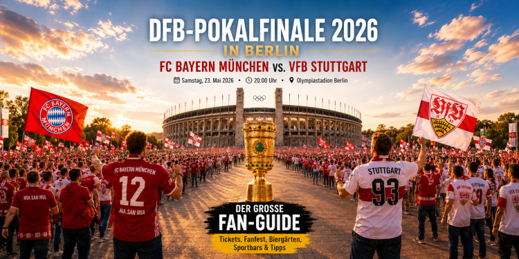 DFB-Pokalfinale 2026 in Berlin mit Olympiastadion Fans Biergärten Public Viewing und Sportbars