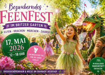 Bezauberndes Feenfest 2026 im Britzer Garten Berlin mit Elfen Drachen Märchenmusik und Familienprogramm