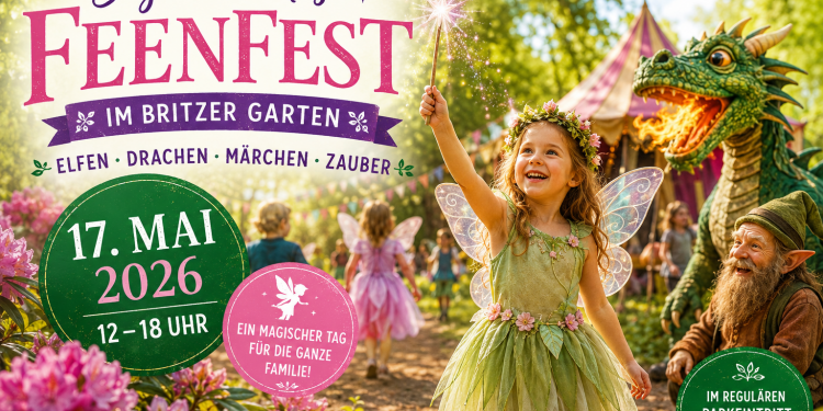 Bezauberndes Feenfest 2026 im Britzer Garten Berlin mit Elfen Drachen Märchenmusik und Familienprogramm