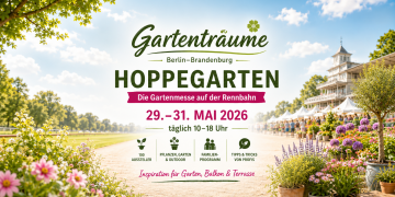 Gartenträume Hoppegarten 2026 Gartenmesse auf der Rennbahn mit Pflanzen und Familienprogramm