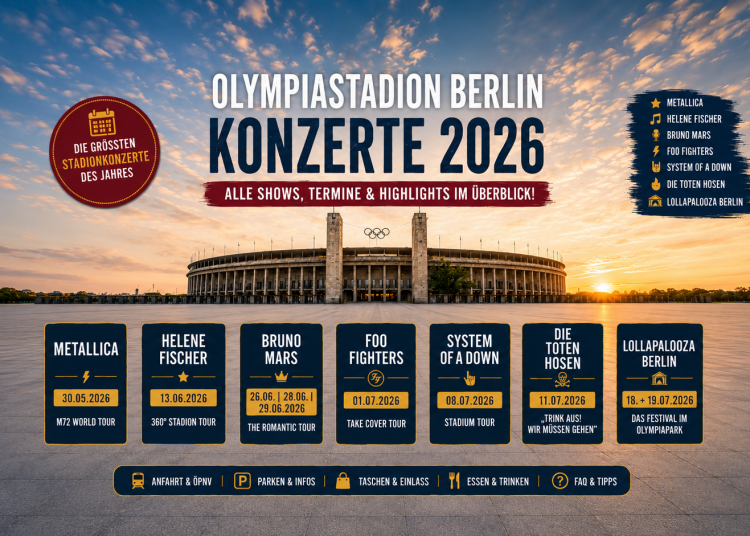Olympiastadion Berlin Konzerte 2026 mit Metallica Helene Fischer Bruno Mars Foo Fighters und weiteren Highlights