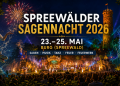 Spreewälder Sagennacht 2026 in Burg Spreewald mit Open Air Bühne Bismarckturm Sagenwelt und Feuerwerk
