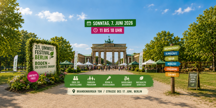 Umweltfestival Berlin 2026 am Brandenburger Tor mit Nachhaltigkeitsmeile und Familienprogramm