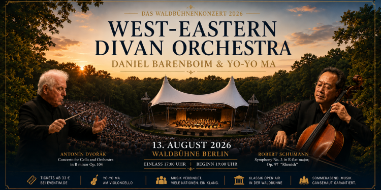 Daniel Barenboim Yo-Yo Ma und West-Eastern Divan Orchestra 2026 in der Waldbühne Berlin