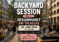 Open-Air-Designmarkt mit DJ, Marktständen und Besuchern auf dem Platz Am Tacheles in Berlin-Mitte