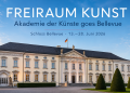 Schloss Bellevue in Berlin als Beitragsbild zu FREIRAUM KUNST 2026 der Akademie der Künste mit Himmel, Parkanlage und Veranstaltungstitel