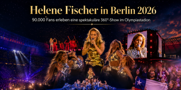 Helene Fischer begeisterte im Berliner Olympiastadion rund 90.000 Fans mit einer aufwendigen 360-Grad-Show, Akrobatik, Tänzern und einem riesigen LED-Würfel.