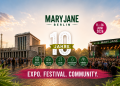 Mary Jane Berlin 2026 Beitragsbild mit Messe Berlin, Festivalbühne, Publikum und 10-Jahre-Jubiläum der Cannabis-Expo