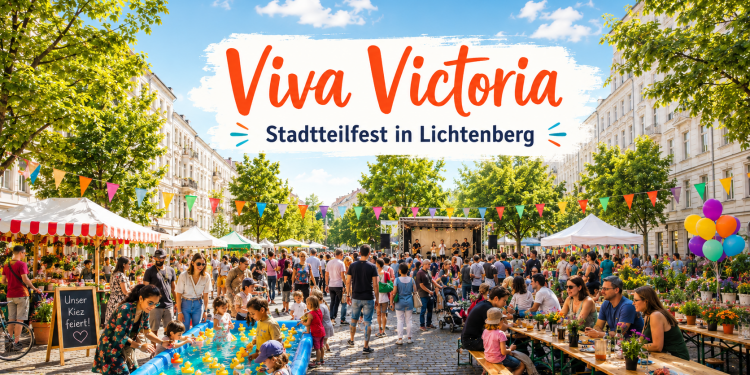 Viva Victoria 2026 Stadtteilfest im Lichtenberger Kaskelkiez mit Entenrennen, Bühnenprogramm und Familienprogramm