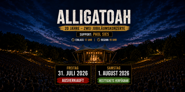 Alligatoah Berlin 2026 in der Wuhlheide mit Support Paul Sies