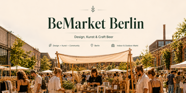 BeMarket Berlin mit Designständen, Kunst, Keramik, Mode und Craft Beer auf einem sommerlichen Kreativmarkt