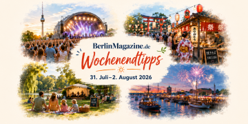 BerlinMagazine.de Wochenendtipps 31. Juli bis 2. August 2026 mit Konzerten, Japan Festival, Parkmusik und Hafenfest