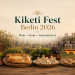 KI-Illustration zum Kiketi Fest Berlin 2026 mit georgischem Wein, Khinkali, Chatschapuri und Gartenfestival