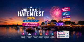 Senftenberger Hafenfest 2026 mit Bootskorso, Riesenrad, Bühne und Feuerwerk am Stadthafen