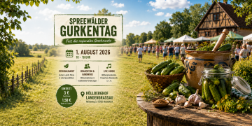 Spreewälder Gurkentag 2026 am Höllberghof mit Gurken, Einweckgläsern und Regionalmarkt