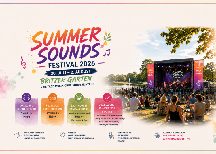 SummerSoundsFestival 2026 im Britzer Garten mit Live-Musik, Picknick und Open-Air-Bühne