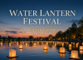 Leuchtende Wasserlaternen beim Water Lantern Festival Berlin 2026 im Britzer Garten bei Abendstimmung