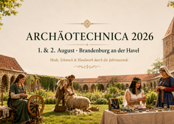 Archäotechnica 2026 im Paulikloster Brandenburg mit historischer Kleidung, Schmuck, Schafschur und Textilhandwerk
