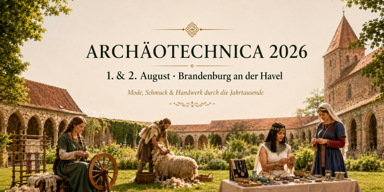 Archäotechnica 2026 im Paulikloster Brandenburg mit historischer Kleidung, Schmuck, Schafschur und Textilhandwerk