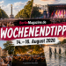 BerlinMagazine.de Wochenendtipps 14.–16. August 2026 mit Rave The Planet, Konzert, NikolaiZauber und Fischerfest Ketzin