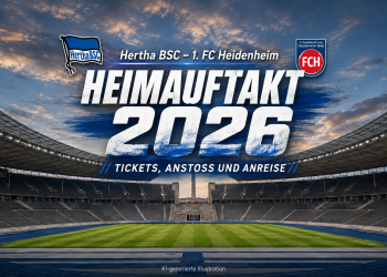 Hertha BSC gegen 1. FC Heidenheim 2026 zum Heimauftakt im Olympiastadion Berlin