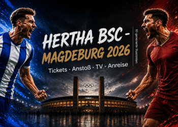 Hertha BSC gegen 1. FC Magdeburg 2026 im Olympiastadion Berlin – Illustration zum Zweitliga-Heimspiel