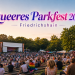 Queeres Parkfest Friedrichshain 2026 im Freiluftkino mit Bühne und vielen Besuchern