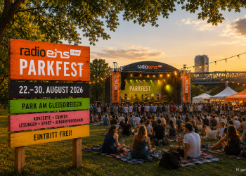 radioeins Parkfest 2026 im Park am Gleisdreieck mit Bühne, Publikum und kostenlosem Open-Air-Programm