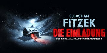 Artwork zu Sebastian Fitzeks „Die Einladung“ 2027 im BlueMax Theater Berlin mit verschneiter Berghütte