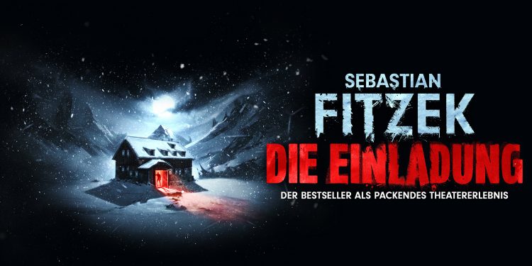 Artwork zu Sebastian Fitzeks „Die Einladung“ 2027 im BlueMax Theater Berlin mit verschneiter Berghütte