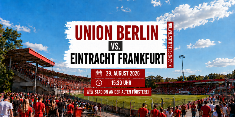 Union Berlin gegen Eintracht Frankfurt 2026 im Stadion An der Alten Försterei mit Fans vor dem Bundesliga-Auftakt
