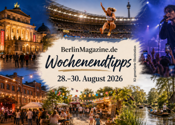 Wochenendtipps für Berlin vom 28. bis 30. August 2026 mit Kultur, Leichtathletik, Konzert, Stadtfest und Brandenburg-Ausflug