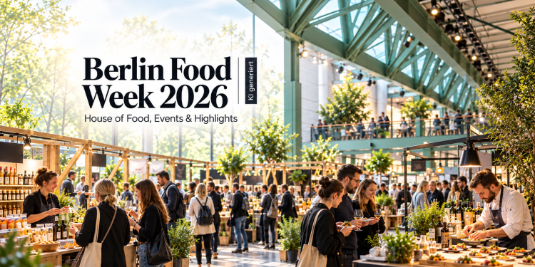 KI-generierte Illustration zur Berlin Food Week 2026 mit House of Food im BIKINI BERLIN