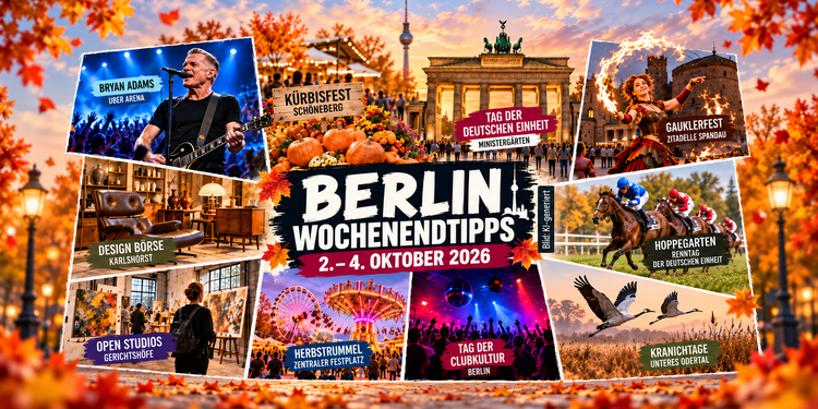 Berlin Wochenendtipps 2. bis 4. Oktober 2026 mit Konzerten, Herbstfesten, Kürbissen, Pferderennen und Brandenburg-Ausflügen