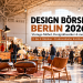 KI-generiertes Bild zur Design Börse Berlin 2026 mit Vintage-Möbeln, Designklassikern und Besuchern in einer Ausstellungshalle