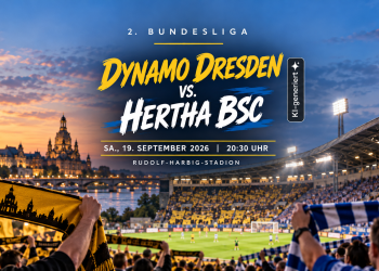 ynamo Dresden gegen Hertha BSC am 19. September 2026 im Rudolf-Harbig-Stadion