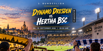 ynamo Dresden gegen Hertha BSC am 19. September 2026 im Rudolf-Harbig-Stadion