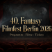 Fantasy Filmfest Berlin 2026 mit dunklem Kinosaal, rotem Vorhang, Projektorlicht und Horror- sowie Sci-Fi-Silhouetten