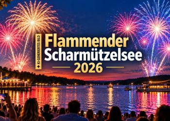 Flammender Scharmützelsee 2026 mit Feuerwerk über dem See in Bad Saarow