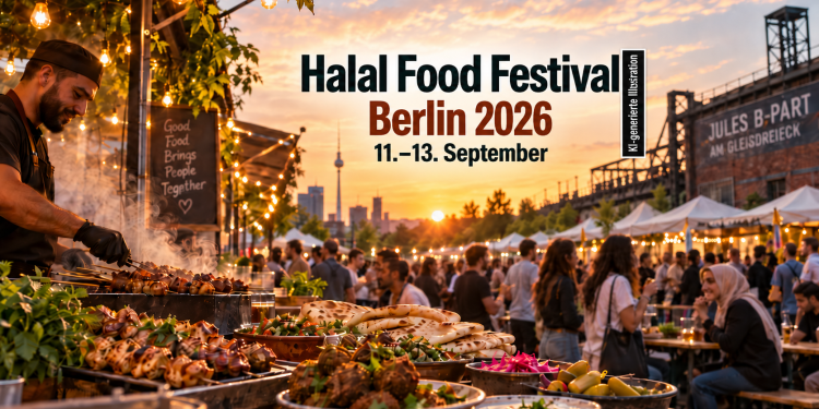 Halal Food Festival Berlin 2026 am Gleisdreieck mit Streetfood und Besuchern