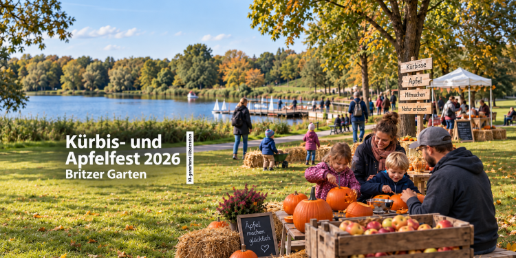 Kürbis- und Apfelfest 2026 im Britzer Garten mit Familien beim Kürbisschnitzen