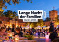 KI-Illustration zur Langen Nacht der Familien 2026 in Berlin mit Familien bei einem abendlichen Mitmachprogramm