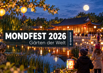 Mondfest 2026 in den Gärten der Welt Berlin mit Laternen im Chinesischen Garten